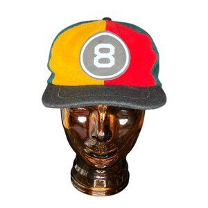 Vintage Magic 8 Ball Red Snapback Cap Hat Union Made In USA Wool Adjustable‎